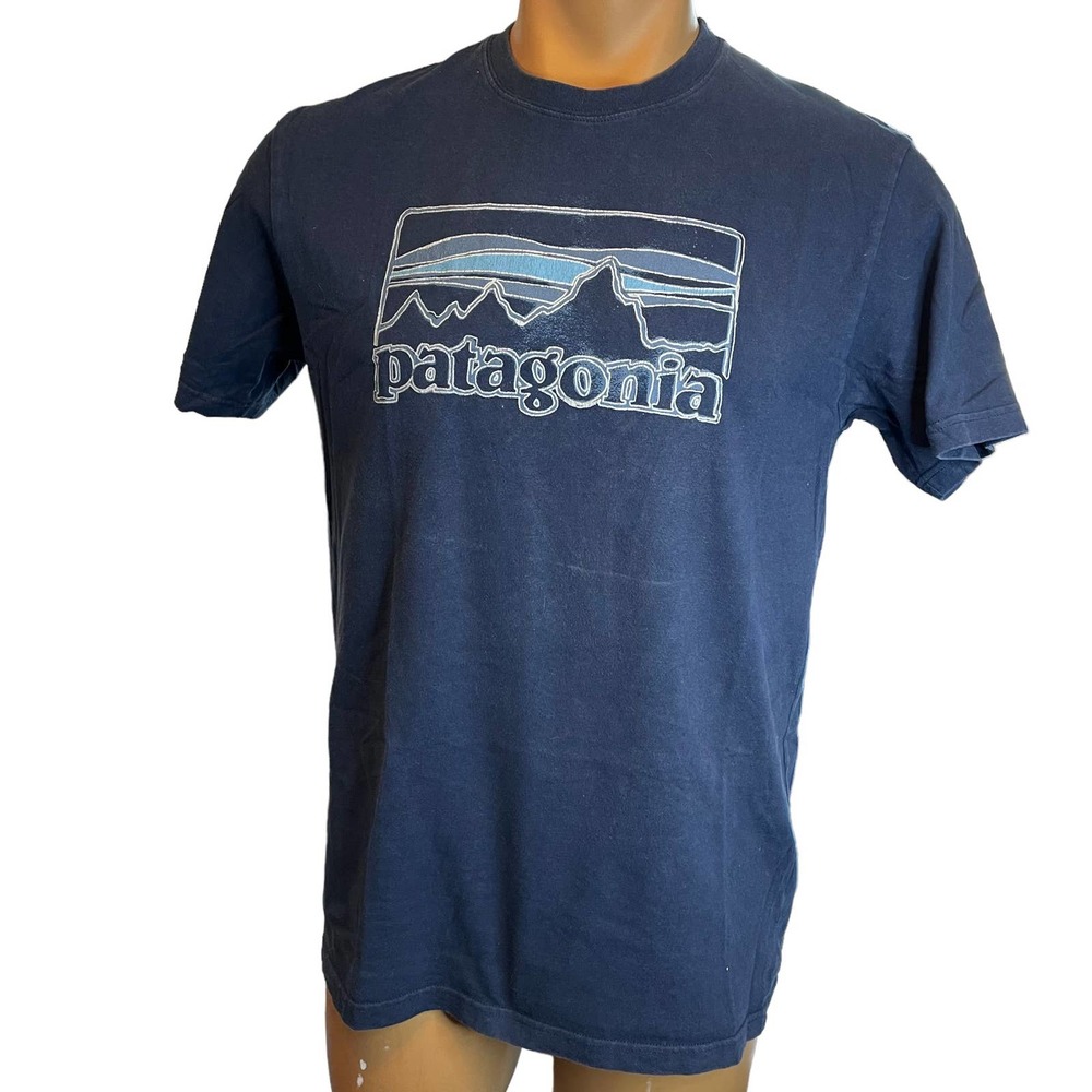 Patagonia Navy Blue Graphic Logo Short Sleeve Tee